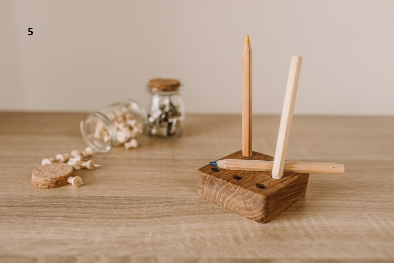 Wooden desk organizer modular, oak image 9