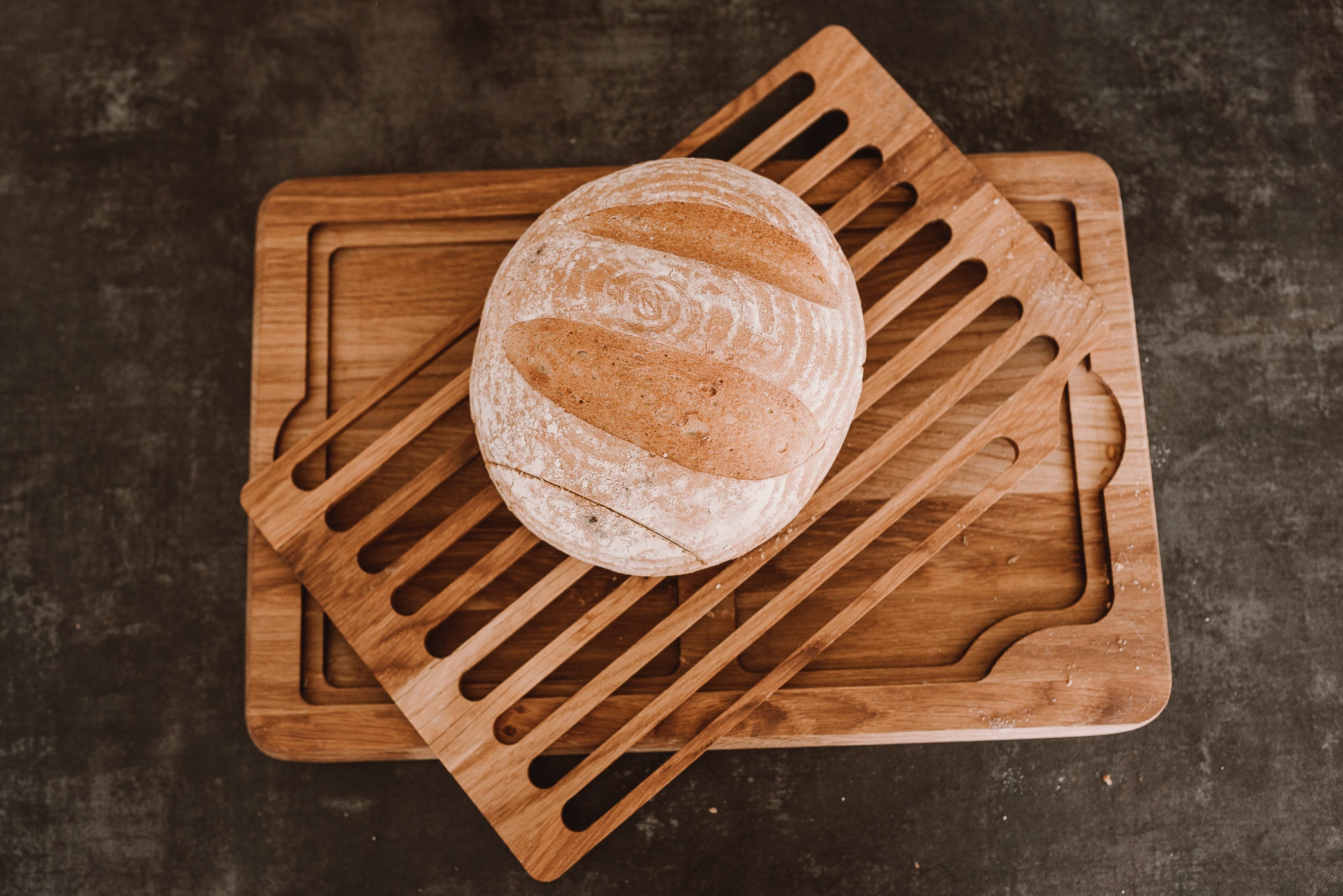 Bread Cutting Board with Crumb Catcher — 3x3 Custom