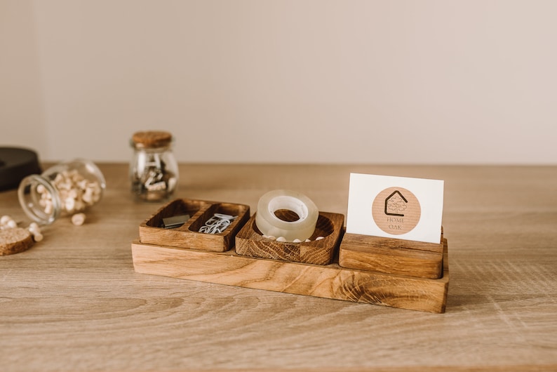 Wooden desk organizer modular, oak image 4