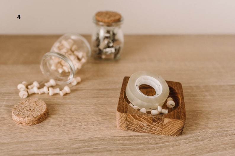 Wooden desk organizer modular, oak image 8