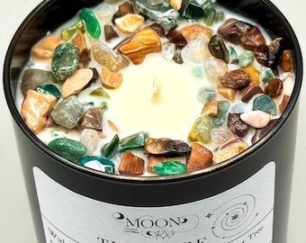The Core Earth Element Crystal Candle - Petrichor + Damp Earth, Grounding Candle for Stability + Core Foundation