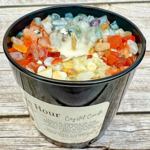 Transformation ‘Golden Hour’ Soy Crystal Candle for reflection, new beginnings, divine guidance manifestation candle, intention candle