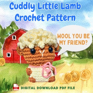 Crochet Sheep PATTERN PDF - Easy DIY Lamb Amigurumi, Lamb Crochet Pattern, Little Lamb Crochet Project, Easy Farm Animal Crochet Pattern