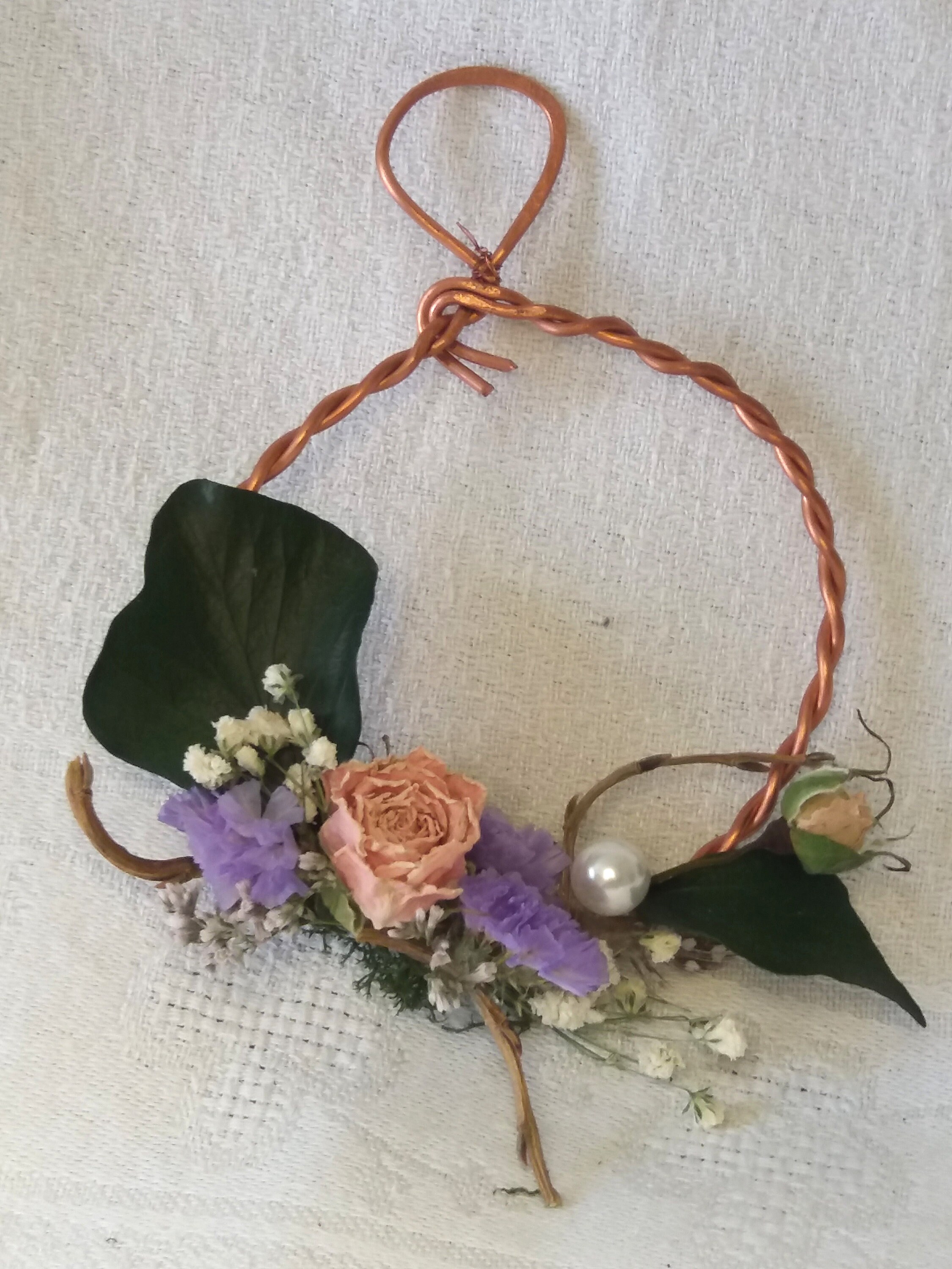 Déco Cerceau Cuivre Fleuri