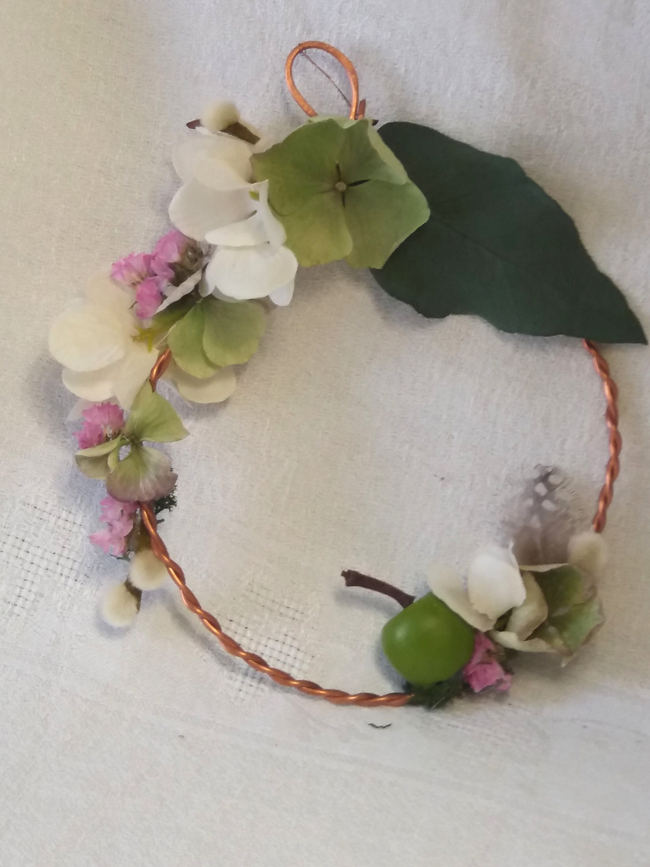 Déco Cerceau Cuivre Fleuri