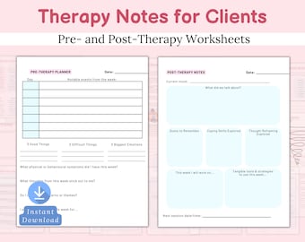 Therapy Note Template for Clients, Therapist Worksheet, Therapist Notebook, Counseling Notes, Mental Health Notes, Therapy PDF, Session Note