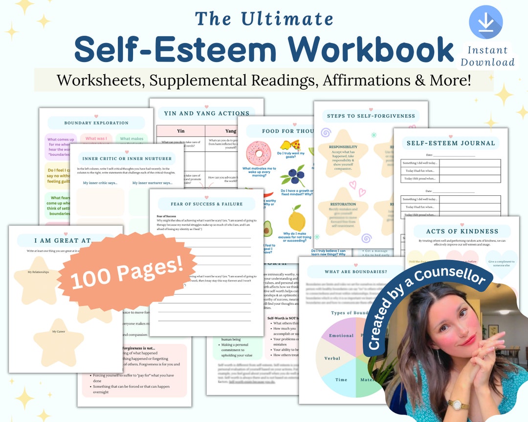 Self Esteem Worksheets Self Worth Worksheet, Inner Critic, Confidence