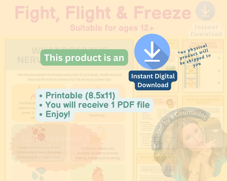 Fight Flight Freeze Response Resource, Therapy Worksheets, Trauma ...