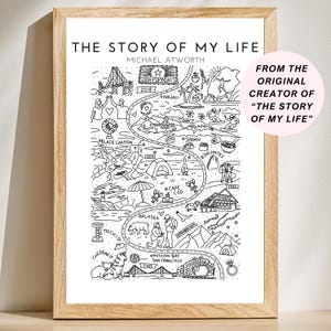 Mapa de história de vida Presente de aniversário personalizado História da minha vida Presente de aposentadoria para homens Presente de marido Presente de formatura Presente de aniversário de 40 anos Presente de formatura