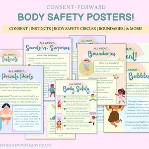 Body Safety Posters for Kids, Consent, Boundaries, Instincts | Teachers, Classroom Art, Pediatric Office, Kids Bedroom Posters, Therapy Wall
