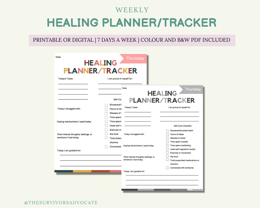 Inner Healing Planner/tracker Self-care Gratitude Self-compassion ...