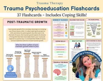 Trauma Therapy Psychoeducation, trauma therapy poster, trauma response, therapy tools, somatic therapy, heal from trauma, PTSD help, CPTSD
