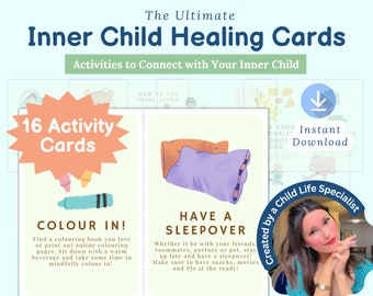 Inner Child Healing Cards, inner child work, childhood trauma, trauma healing, CPTSD, therapy tools, reparenting inner child, attachment
