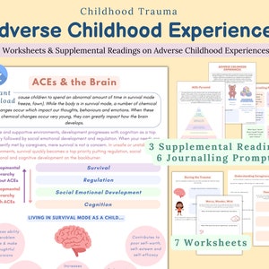 Childhood Trauma Readings & Worksheets | Adverse Childhood Experiences, ACEs, therapy worksheets, CPTSD, trauma healing, inner child healing