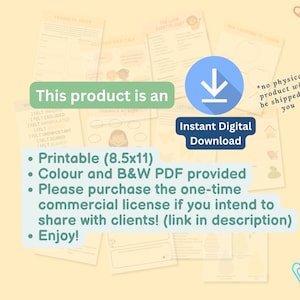 Puede incluir: Descarga digital imprimible de una hoja de trabajo titulada "Trauma & My Body." La hoja de trabajo est&aacute; dise&ntilde;ada para ayudar a las personas a identificar y procesar sus sentimientos relacionados con el trauma. La hoja de trabajo est&aacute; disponible en versiones en color y en blanco y negro.