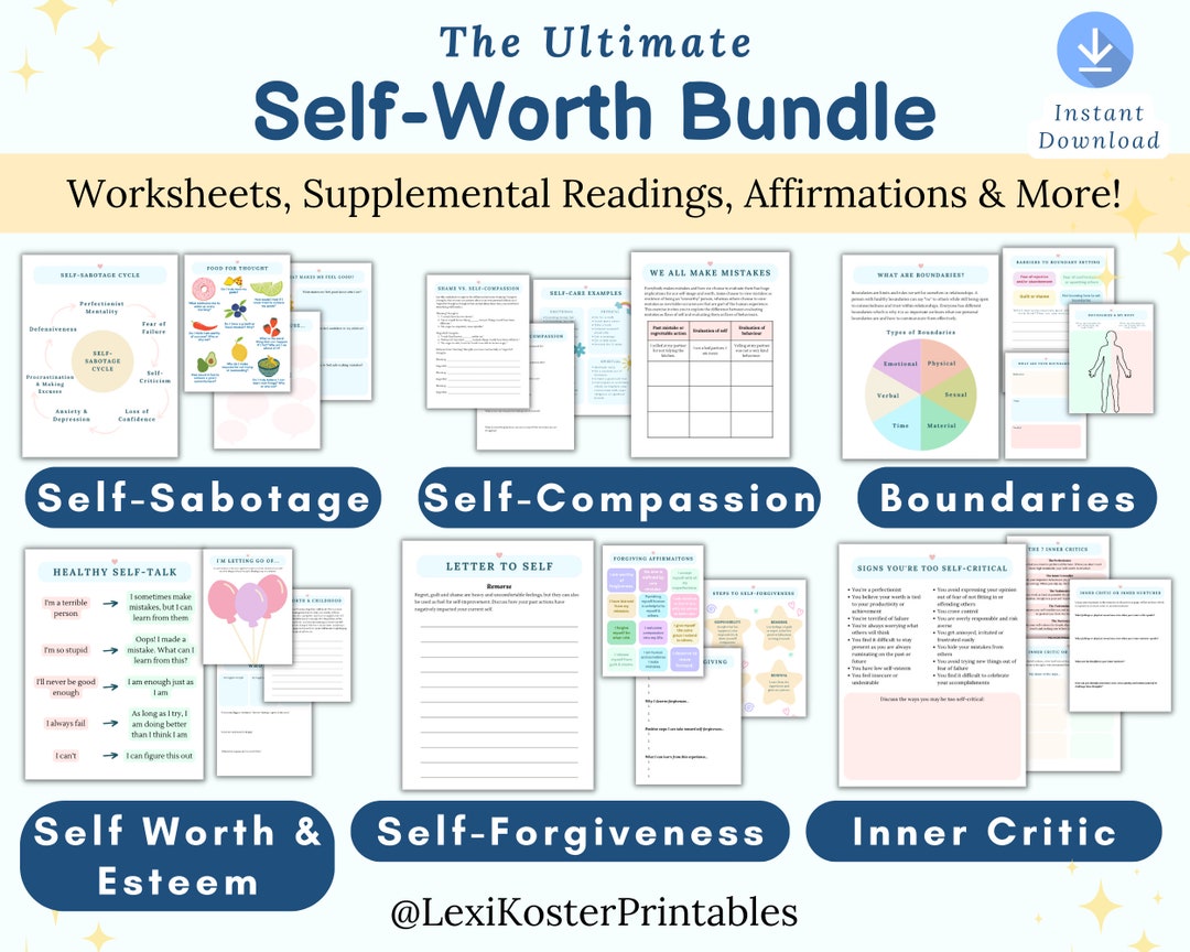 Self Worth Worksheet _ Self Esteem Training Worksheets – QIZR