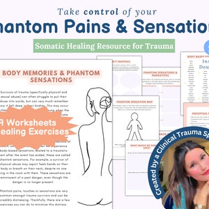 Somatic Memory, trauma in body, phantom pains, somatic healing, trauma worksheets, somatic exercises, PTSD worksheet, trauma therapy, CPTSD