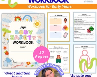 Cahier d'exercices sur la sécurité corporelle, protection de l'enfance, limites et consentement des enfants, cercle de sécurité, ressources pour enseignants, ressources pour la maternelle, sécurité des enfants