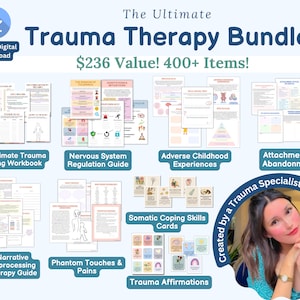 Trauma therapy bundle, trauma worksheets, nervous system regulation, somatic therapy, trauma healing, PTSD worksheet, CPTSD worksheet