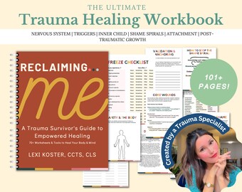 Trauma Worksheets | trauma workbook, somatic healing, trauma self help, heal from trauma, CPTSD, PTSD worksheet
