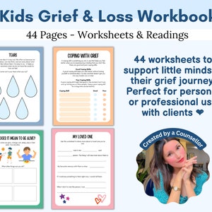 Kids Grief Worksheets Grief and Loss Workbook Grief Journal Stages