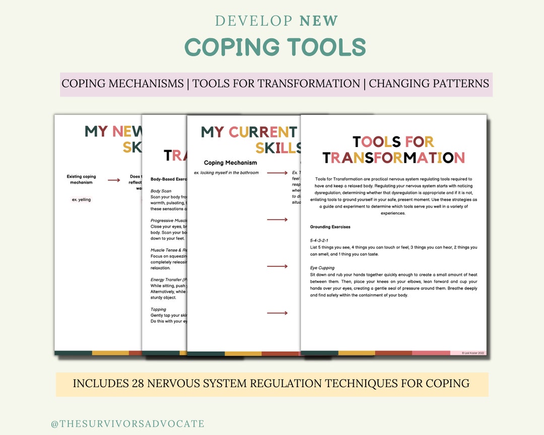 Coping Mechanism Worksheets & Strategies Build Gratitude for - Etsy