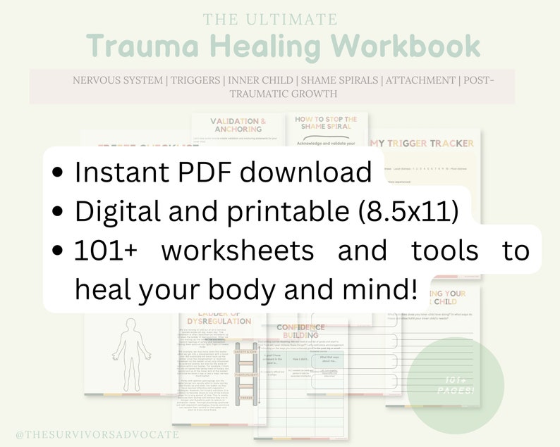 Trauma Worksheets Trauma Workbook, Somatic Healing, Trauma Self Help
