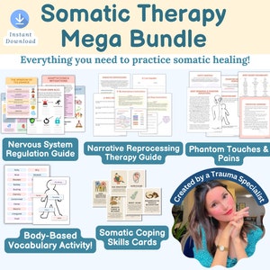 Somatic Therapy Bundle | somatic exercises, polyvagal, vagus nerve, somatic experiencing, somatic healing, nervous system regulation, PTSD