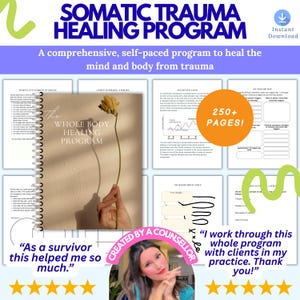 Somatic Trauma Healing Program, trauma healing workbook, PTSD worksheets, somatic exercises, somatic therapy, CPTSD workbook, nervous system