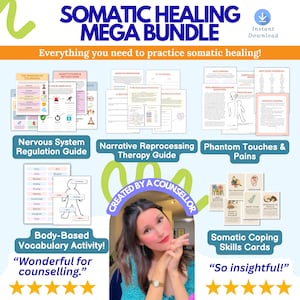 Somatic Therapy Bundle | somatic exercises, polyvagal, vagus nerve, somatic experiencing, somatic healing, nervous system regulation, PTSD