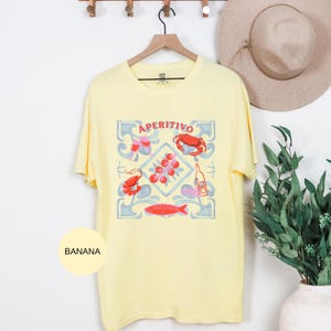 Aperitivo Shirt Italian Summer Tee Seafood Lover Gift Amalfi Vibes Top La Dolce Vita Graphic Women Comfort Colors afbeelding 9