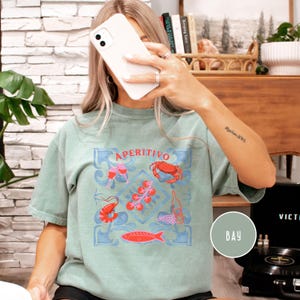 Aperitivo Shirt Italian Summer Tee Seafood Lover Gift Amalfi Vibes Top La Dolce Vita Graphic Women Comfort Colors afbeelding 8