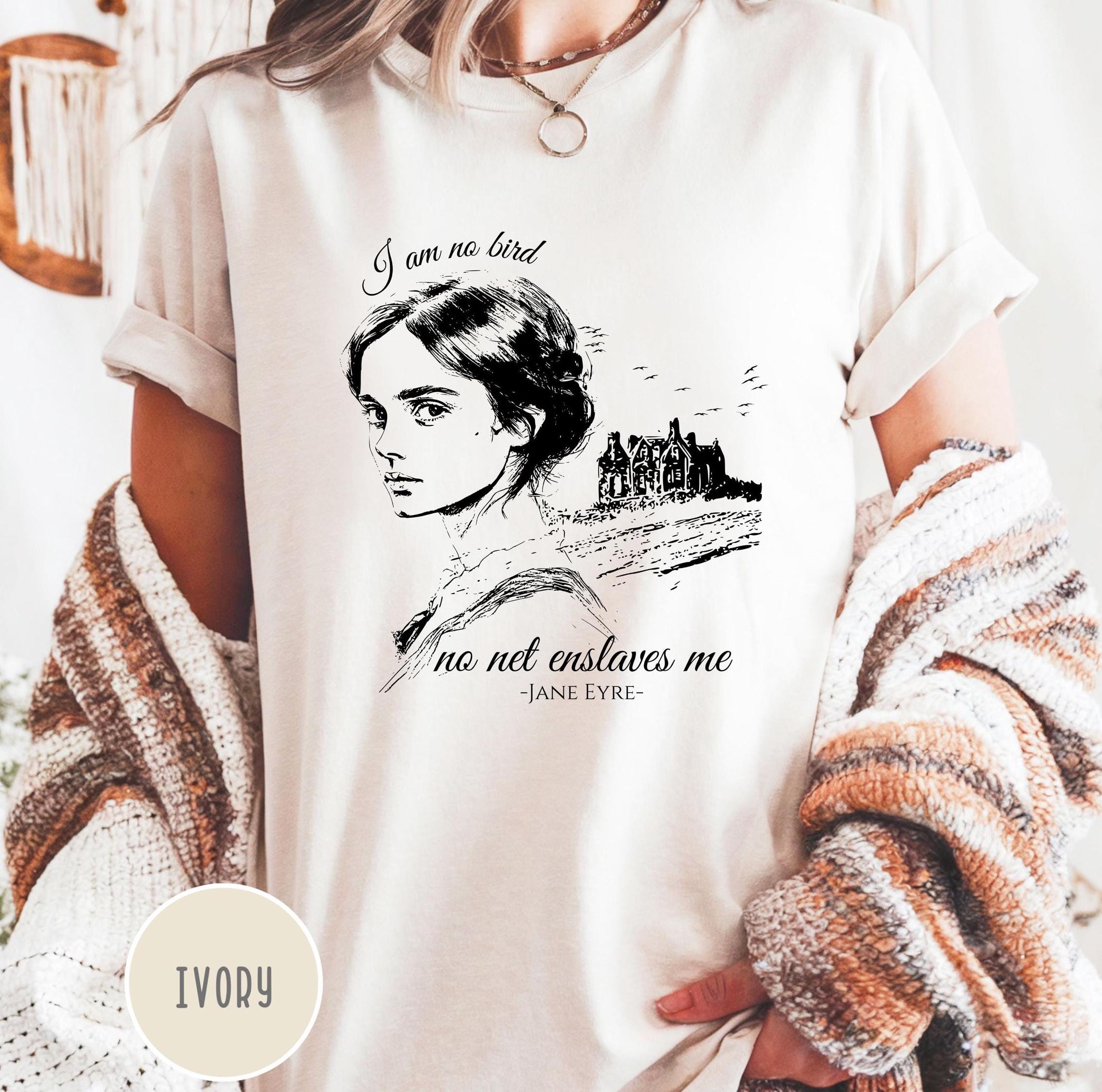 Women's T-Shirts [Out of Print] Charlotte Bront&#235; / Jane Eyre V-Neck Tee (Midnight Navy) (Womens) L-1576-Womens-Crew-Jane-Eyre-