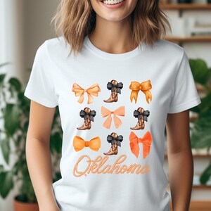 Oklahoma Coquette Bow Shirt State Pride Tee Cute Southern Cowgirl Top Country Girl Boho Retro Western Graphic Women Comfort Colors image 5