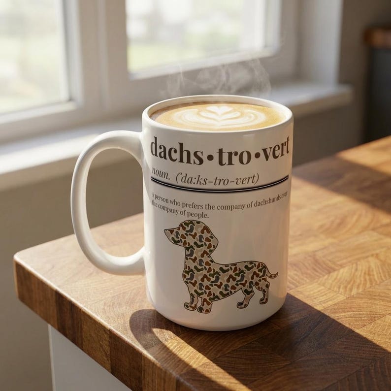 Taza con definición divertida de perro salchicha, taza de café para amantes de los perros salchicha, regalo sarcástico para amantes de los perros salchicha, humor para mamás de perros. imagen 2