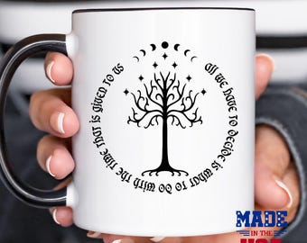 Tree of Life Mug Fantasy Celestial Moon Coffee Cup Nature Inspirational Gift Mystical Art Ceramic 15oz