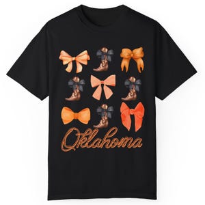 Oklahoma Coquette Bow Shirt State Pride Tee Cute Southern Cowgirl Top Country Girl Boho Retro Western Graphic Women Comfort Colors image 9