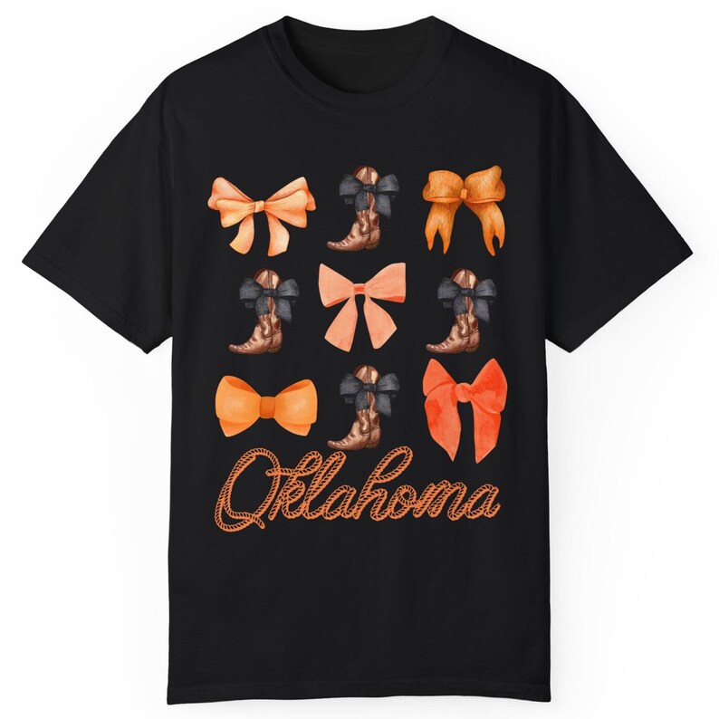 Oklahoma Coquette Bow Shirt State Pride Tee Cute Southern Cowgirl Top Country Girl Boho Retro Western Graphic Women Comfort Colors image 9