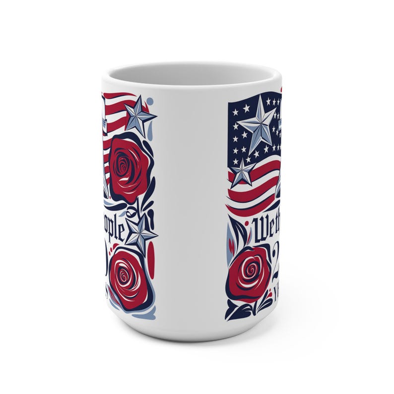 We The People Patriotic Mug 250 Years USA Coffee Cup Liberty Bell American Flag Mug Patriotic Gift Him Her image 3