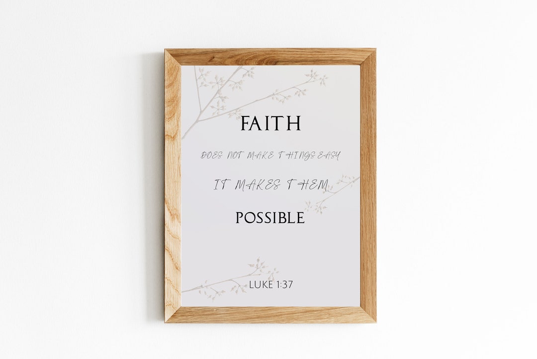 Luke 1:37 Bible Verse Printable Bible Verse Wall Art - Etsy