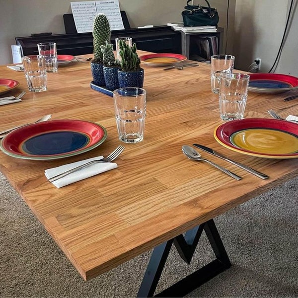 Butcher Block Dining Table - Etsy