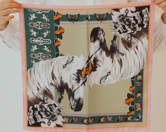 Horse Design Headscarf, Hand Drawing Bandana