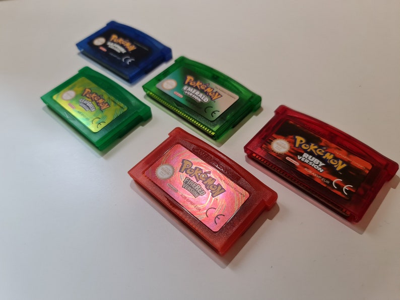 Pokemon Emerald Ruby Firered Leafgreen Sapphire GBA Cartridges Etsy