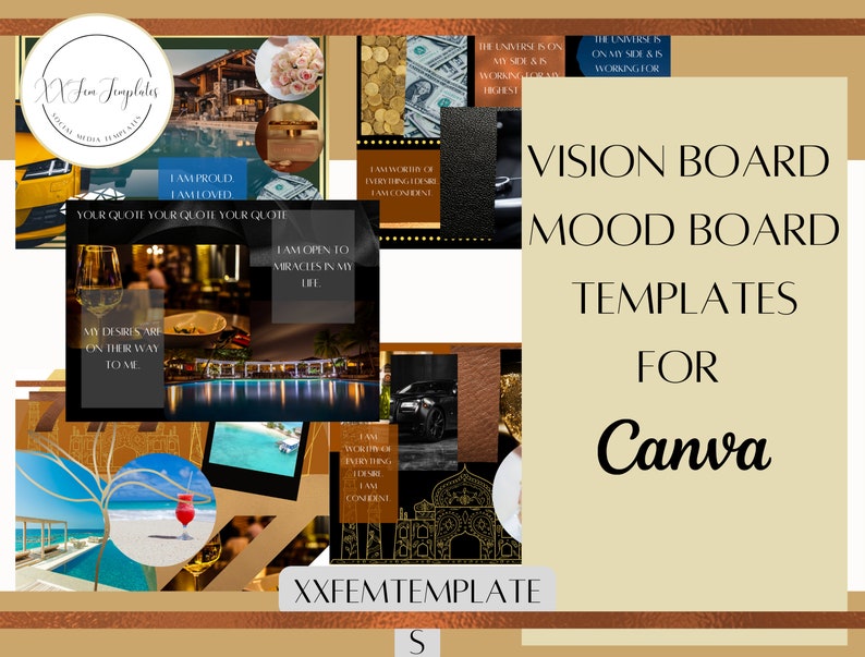 dream board template vision board kit 2022 mood board