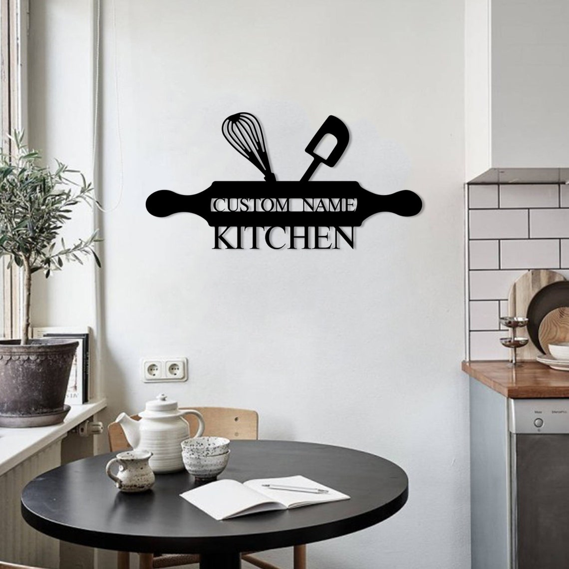 Kitchen Metal Wall Sign Personalized Chef Wall Decor Etsy