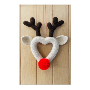 Crochet Christmas Reindeer Wreath Pattern