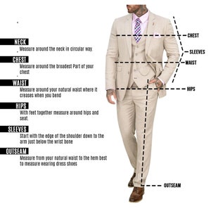 Men,s Beige Creem 3 Piece Linen Suit, Summer Beach Wedding Suit, Groom ...