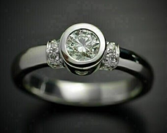 Mannen Moissanite Ring, 14K Wit Gouden Ring, 1.9Ct Moissanite Ring, Bezel Set Ring, Anniversary Gift Herenring, Moissanite Verlovingsring
