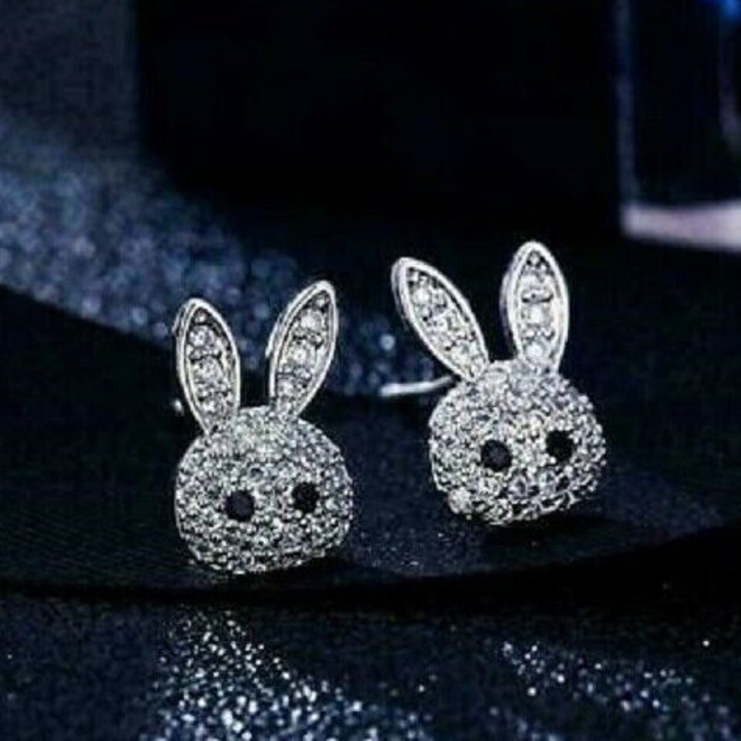 Diamond bunny earrings Clearance