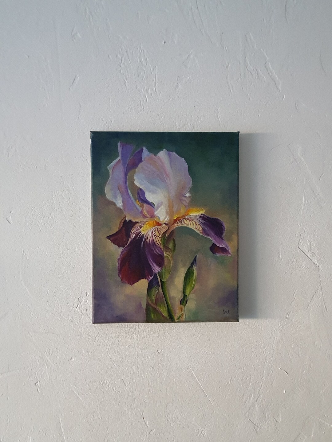 Iris Oil Painting: Floral Still Life Artwork,original Artwork (10x14 ...